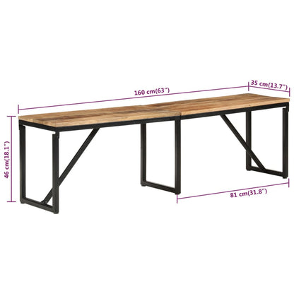 Sittebenk 160x35x46 cm heltre mango