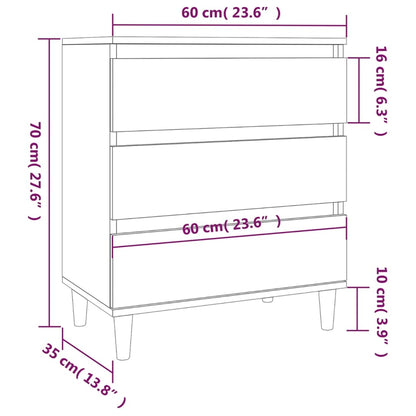 Kommode Hvit 60x35x70 cm