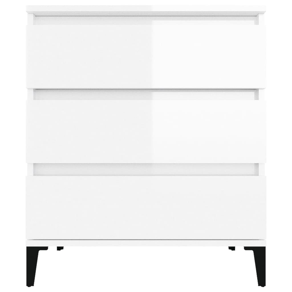 Skjenk høyglans hvit 60x35x70 cm konstruert tre