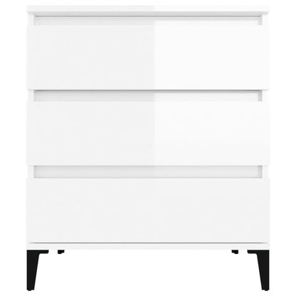 Skjenk høyglans hvit 60x35x70 cm konstruert tre