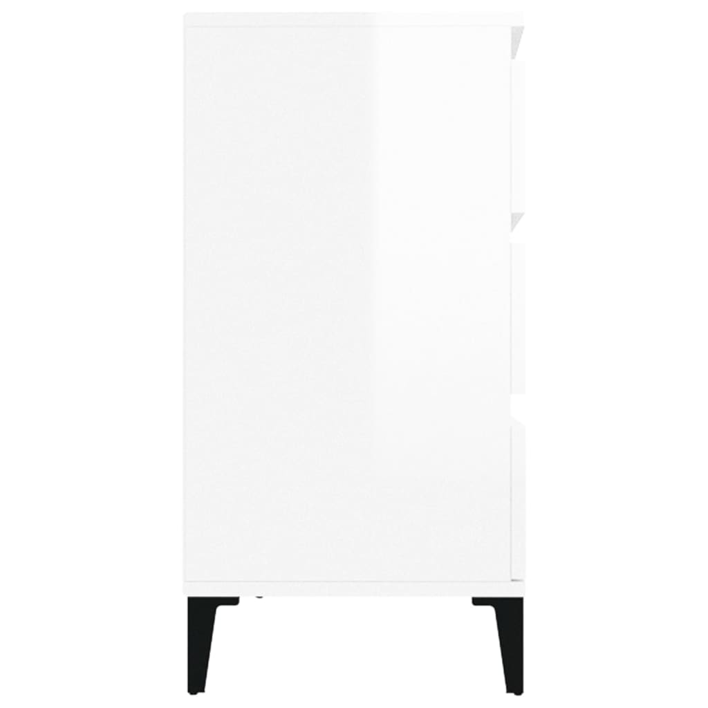 Skjenk høyglans hvit 60x35x70 cm konstruert tre