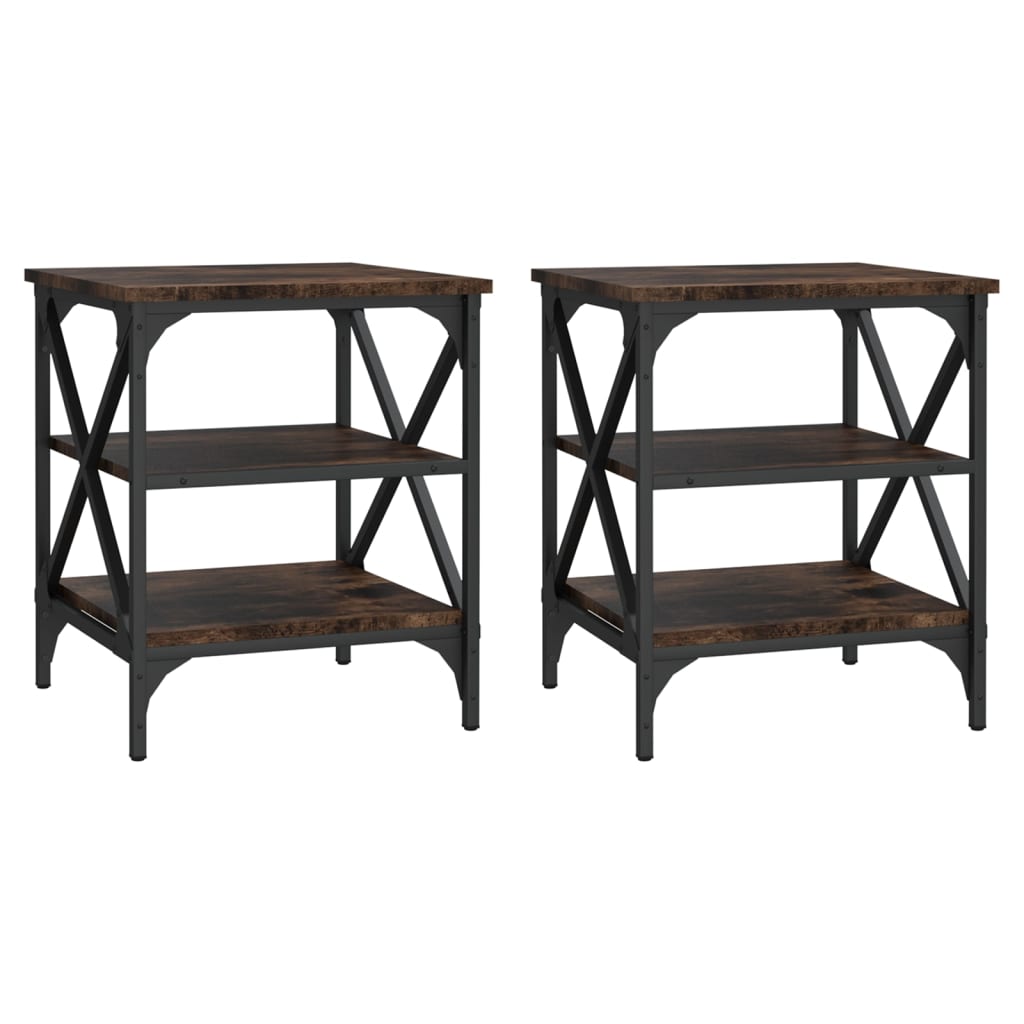 Sidebord Røkt Eik 2 stk 40x42x50 cm