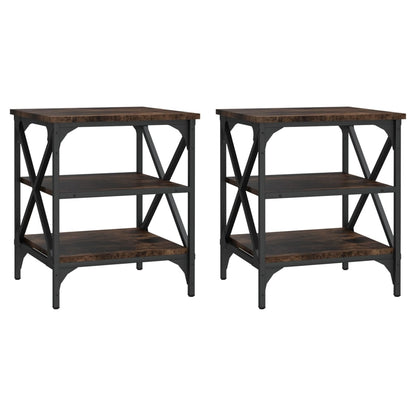 Sidebord Røkt Eik 2 stk 40x42x50 cm