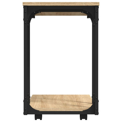 Sidebord Sonoma Eik med hjul 50x35x55,5 cm