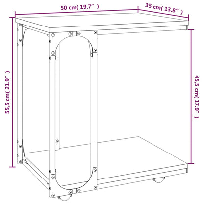 Sidebord Sonoma Eik med hjul 50x35x55,5 cm