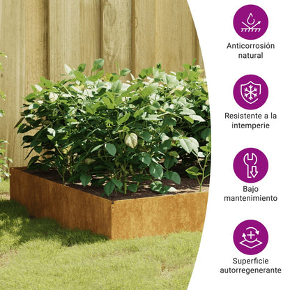 Utendørs Blomsterkasse Plantekasse Metall 100x100x33,5 cm cortenstål