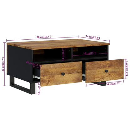Salongbord Sofabord Tre 80x54x40 cm heltre mango og