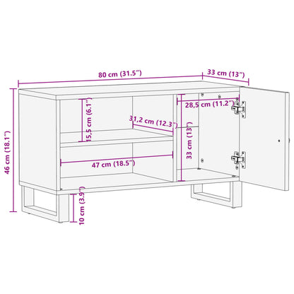 TV-Møbel Tre TV-benk 80x33x46 cm gjenvunnet heltre og