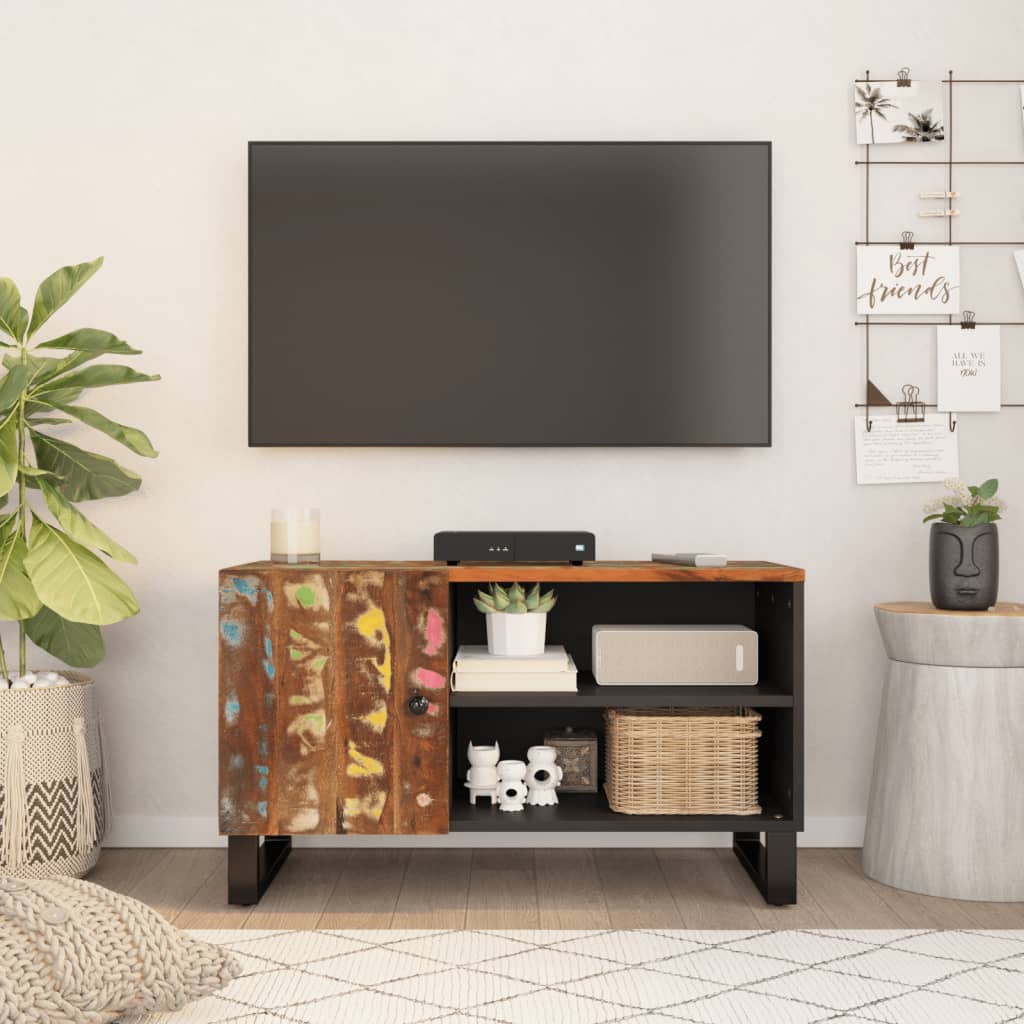 TV-Møbel Tre TV-benk 80x33x46 cm gjenvunnet heltre og