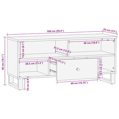 TV-Møbel Tre TV-benk 100x33x46 cm gjenvunnet heltre og
