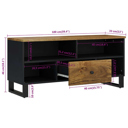 TV-Møbel Tre Tv-benk 100x33x46 cm heltre mango og