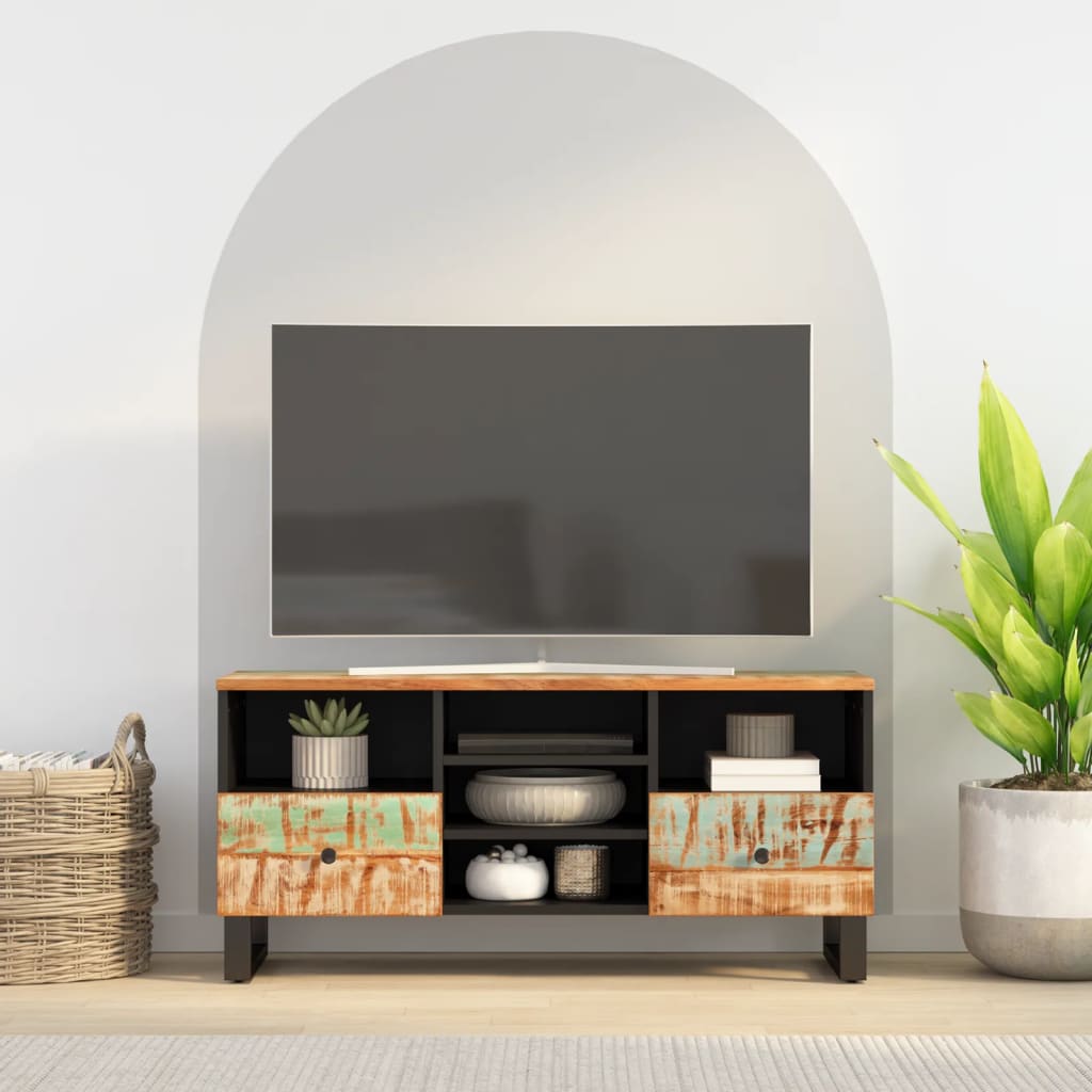 TV-Møbel Tre TV-benk 100x33x46 cm gjenvunnet heltre og