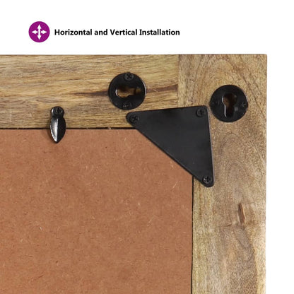 Veggspeil 70x50 cm heltre mango og glass