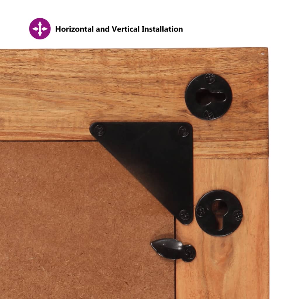 Veggspeil 70x50 cm heltre akasie og glass