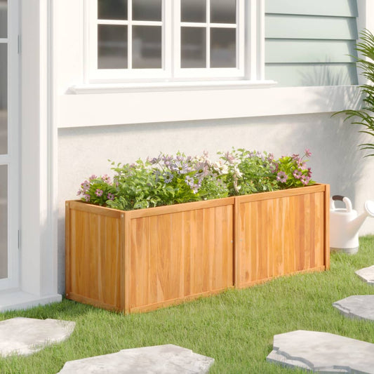 Utendørs Blomsterkasse Plantekasse Tre 150x50x50 cm heltre teak
