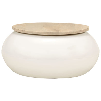 Salongbord Sofabord Hvit 51x51x27 cm heltre mango