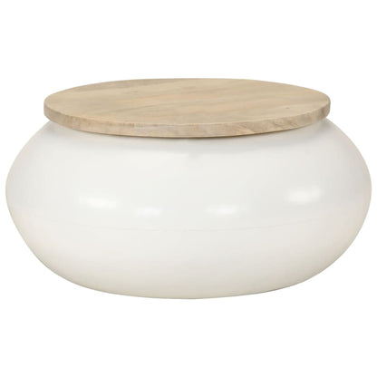 Salongbord Sofabord Hvit 51x51x27 cm heltre mango