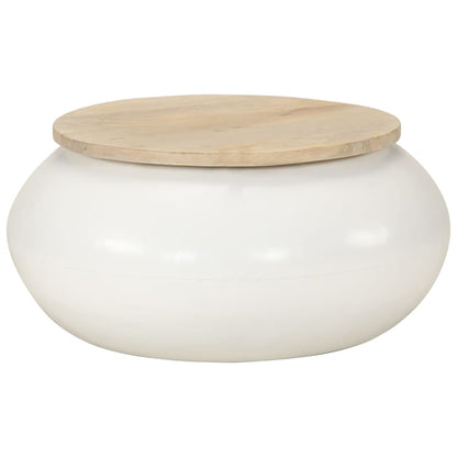 Salongbord Sofabord Hvit 51x51x27 cm heltre mango