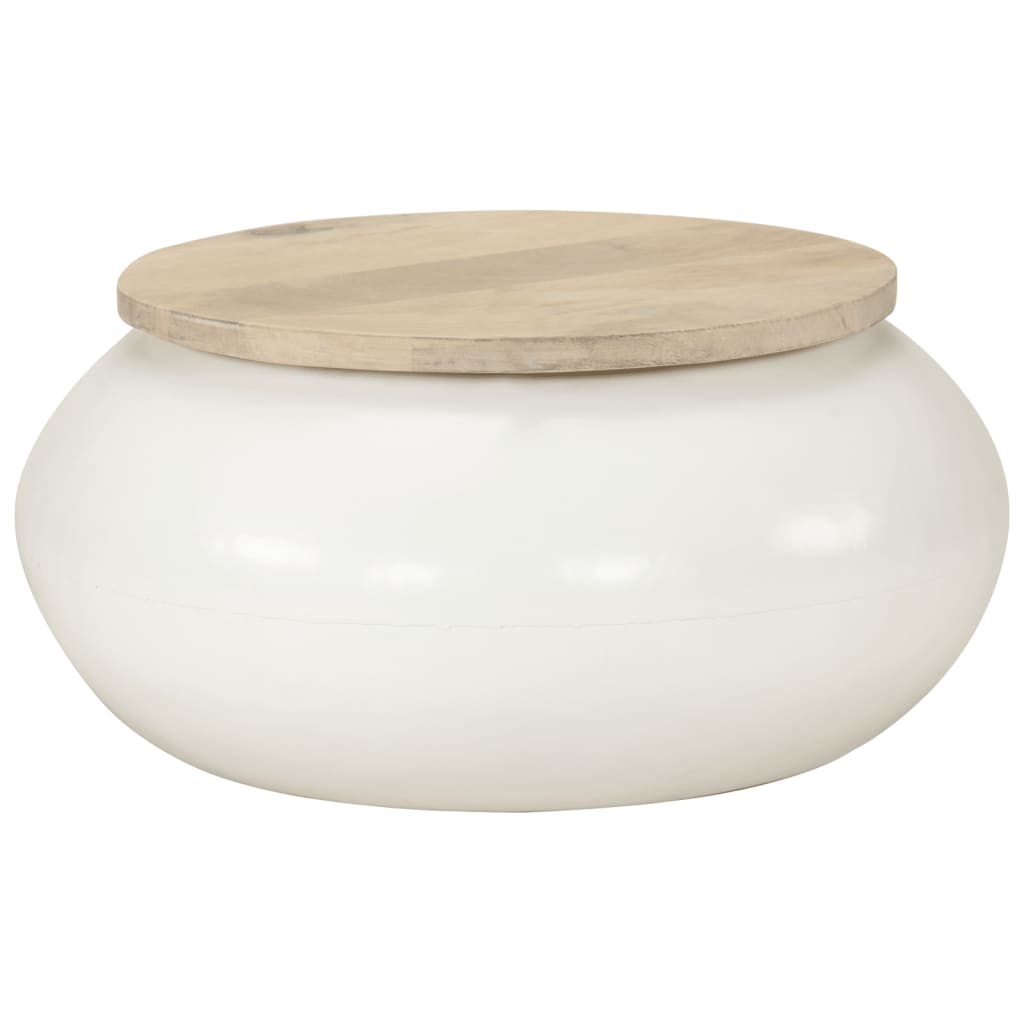 Salongbord Sofabord Hvit 51x51x27 cm heltre mango