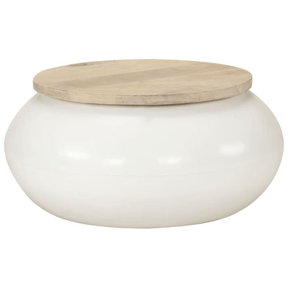 Salongbord Sofabord Hvit 51x51x27 cm heltre mango