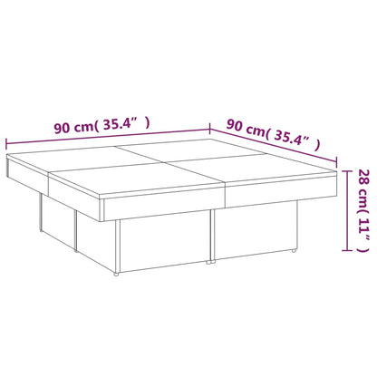 Salongbord Sofabord Brun Eik 90x90x28 cm