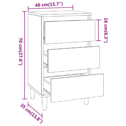 Nattbord Sengbord Hvit 40x35x70 cm