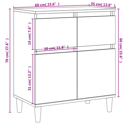 Skjenk betonggrå 60x35x70 cm konstruert tre