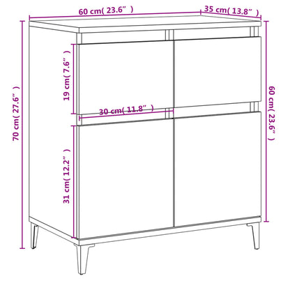 Kommode Brun Eik 60x35x70 cm