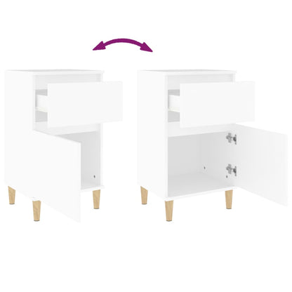 Nattbord Sengbord Hvit 40x35x70 cm