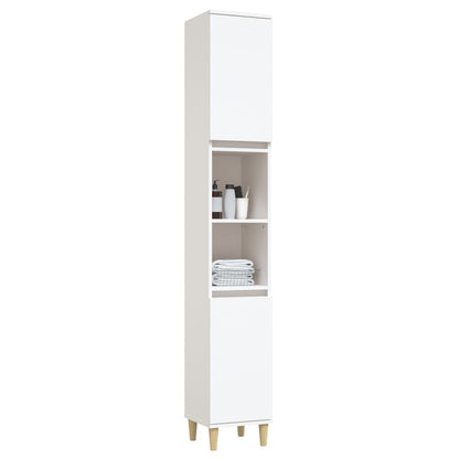 Baderomsskap Hvit 30x30x190 cm
