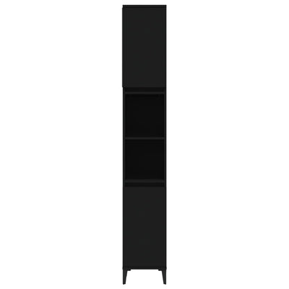 Baderomsskap Svart 30x30x190 cm