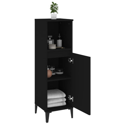 Baderomsskap Svart 30x30x100 cm
