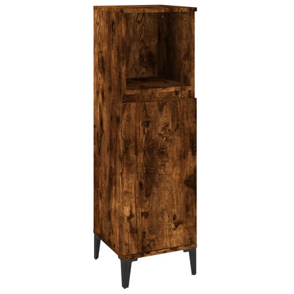 Baderomsskap røkt eik 30x30x100 cm konstruert tre
