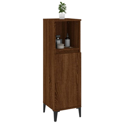 Baderomsskap Brun Eik 30x30x100 cm