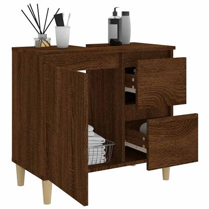 Baderomsskap Brun Eik 65x33x60 cm