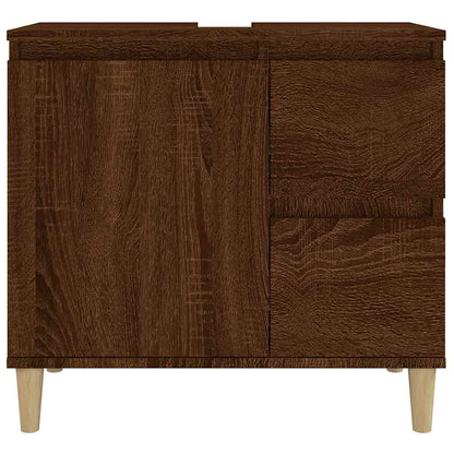 Baderomsskap Brun Eik 65x33x60 cm