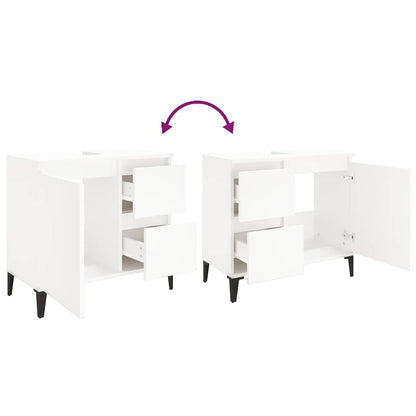 Baderomsskap Hvit 65x33x60 cm