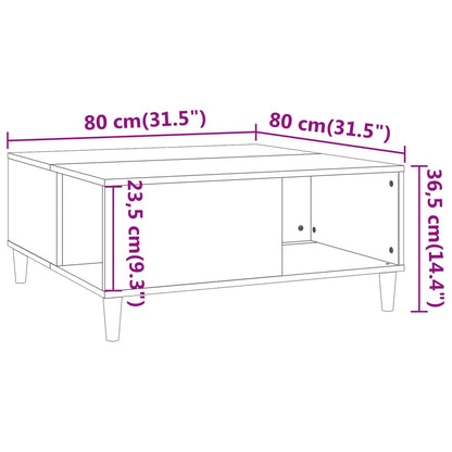 Salongbord Sofabord Hvit 80x80x36,5 cm