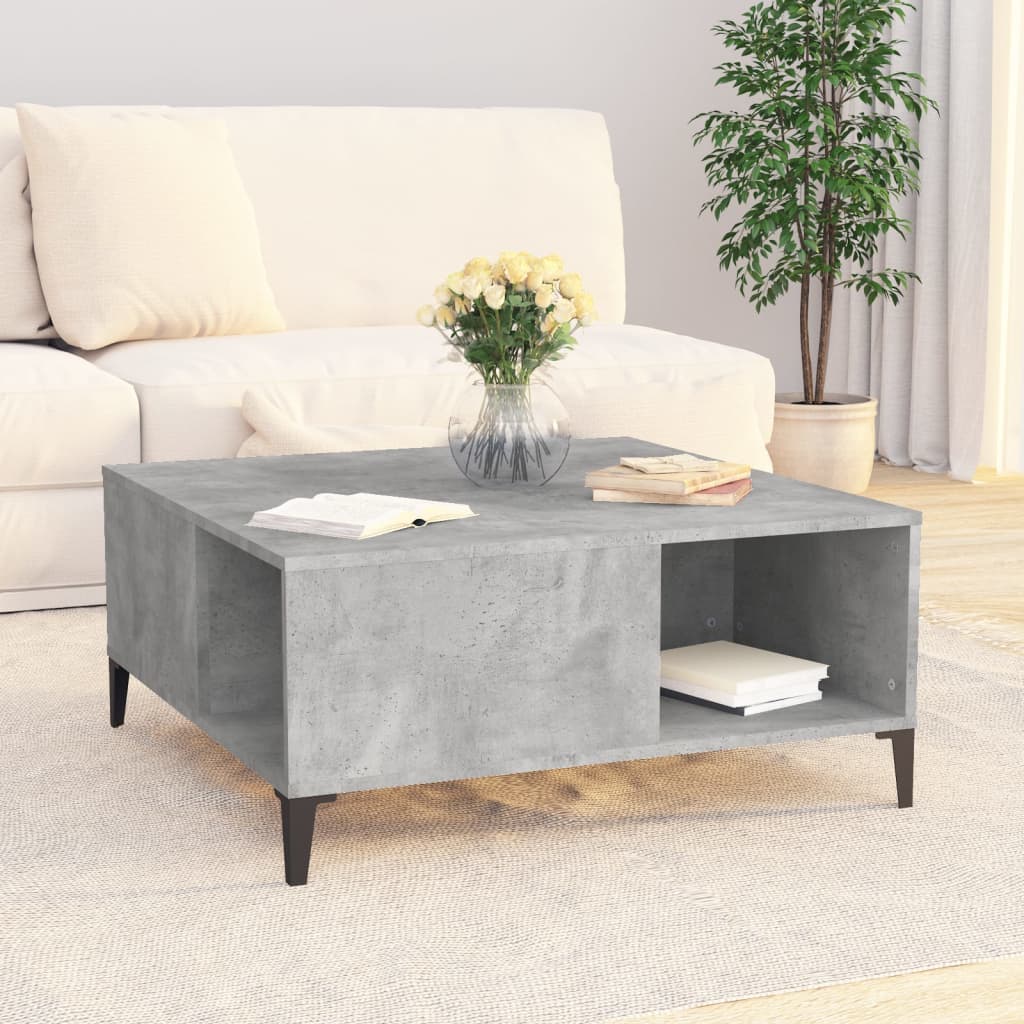 Salongbord Sofabord Betonggrå 80x80x36,5 cm