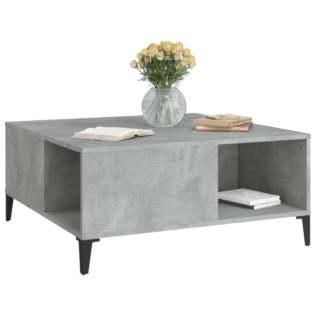Salongbord Sofabord Betonggrå 80x80x36,5 cm