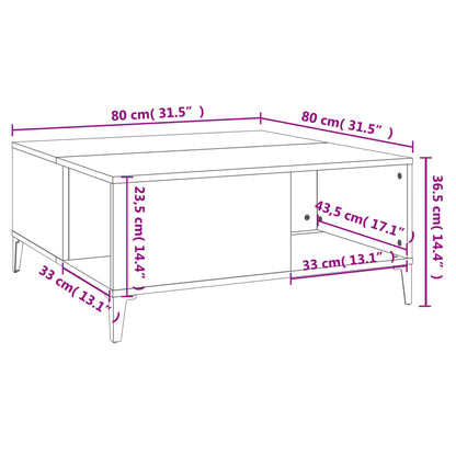 Salongbord Sofabord Røkt Eik 80x80x36,5 cm