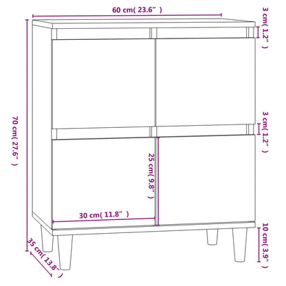 Kommode Betonggrå 60x35x70 cm