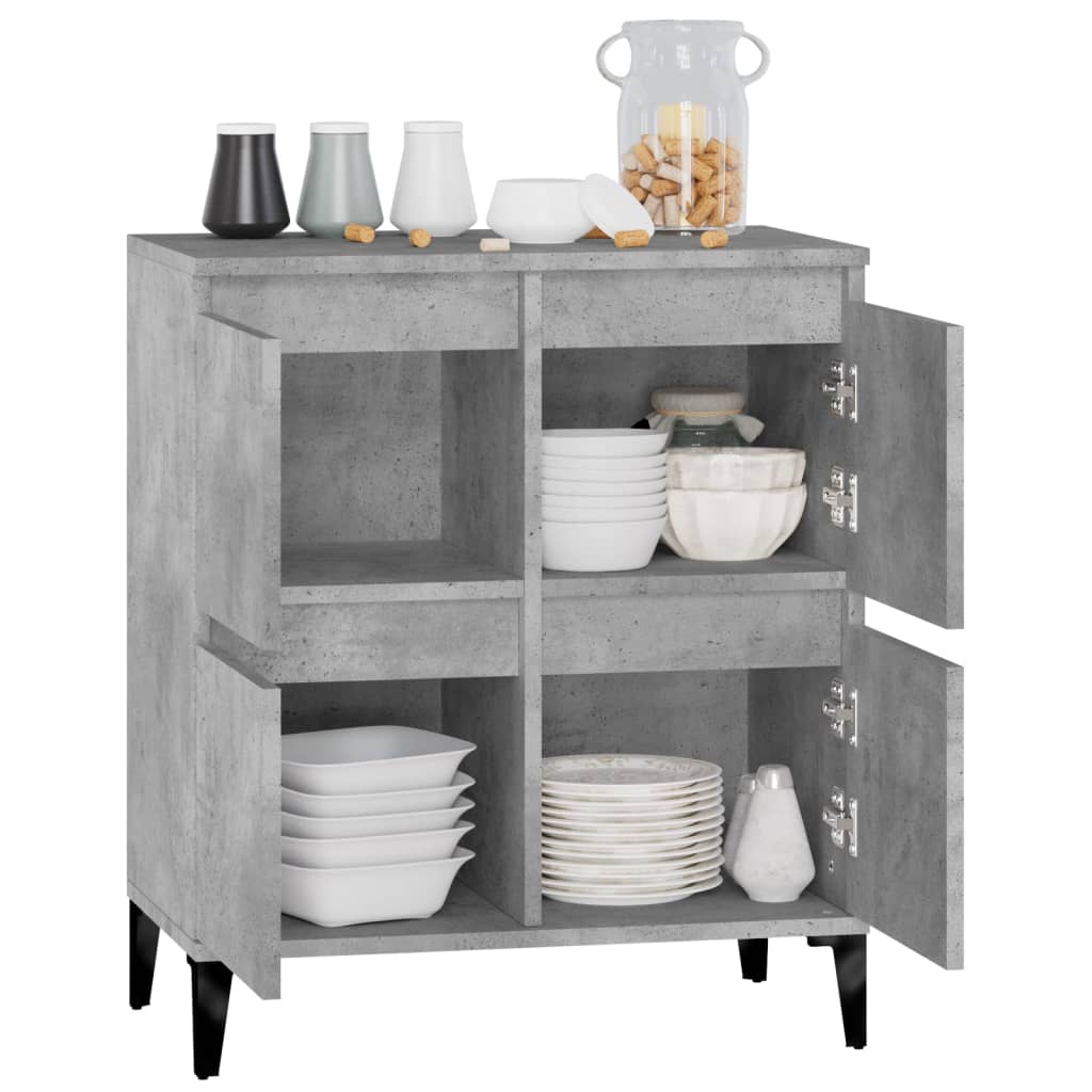 Skjenk betonggrå 60x35x70 cm konstruert tre