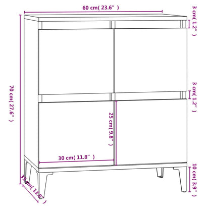 Skjenk betonggrå 60x35x70 cm konstruert tre