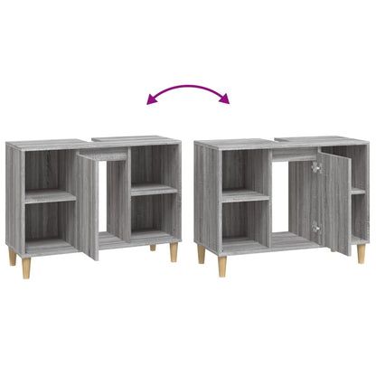 Servantskap Baderom Grå Eik 80x33x60 cm