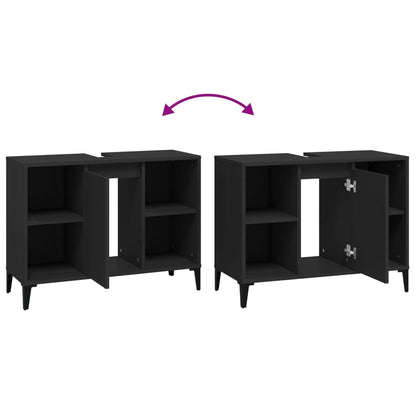 Servantskap Baderom Svart 80x33x60 cm