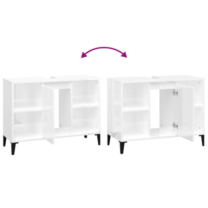 Servantskap Baderom Høyglans Hvit 80x33x60 cm