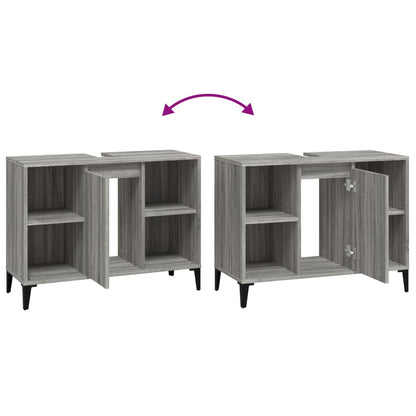 Servantskap Baderom Grå Eik 80x33x60 cm