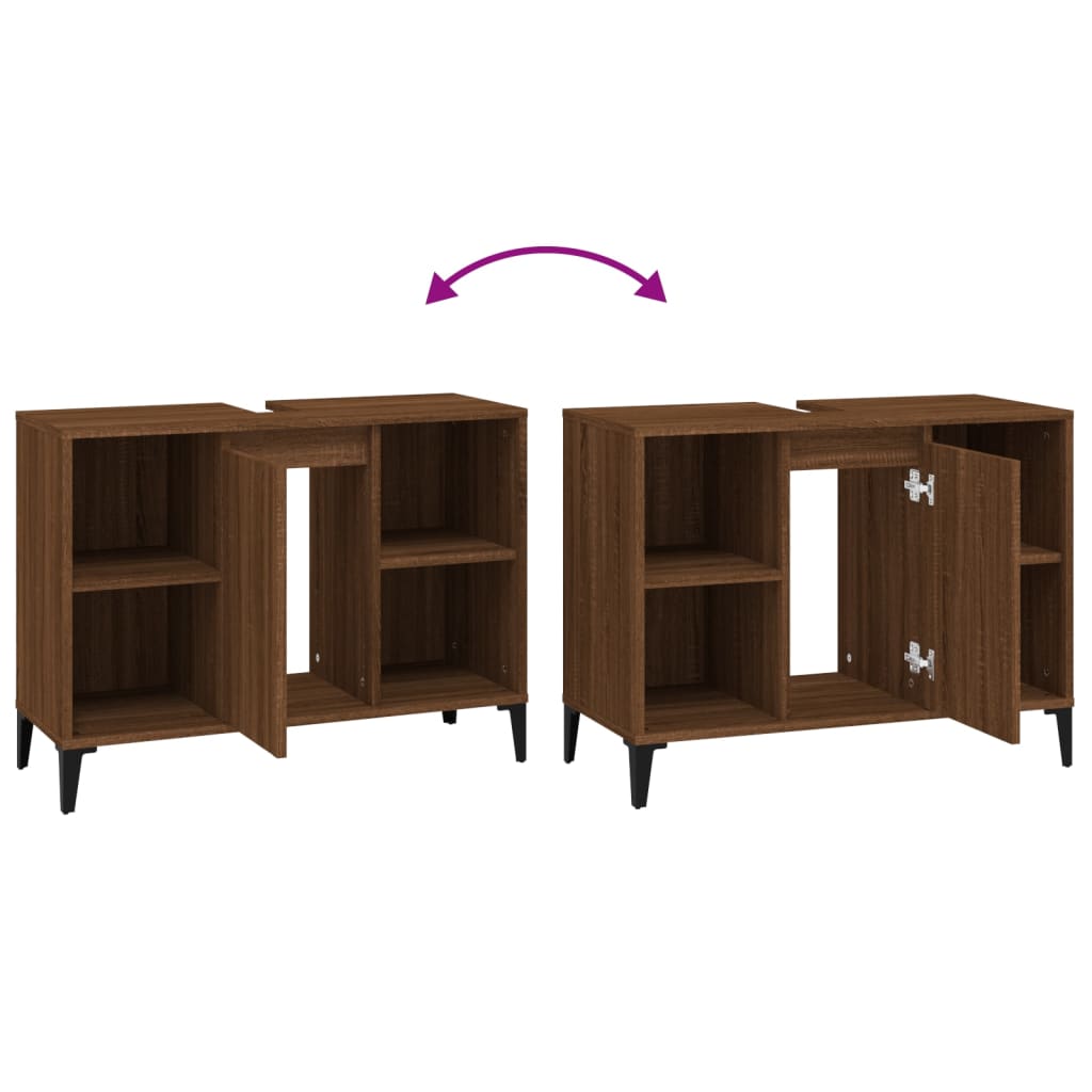 Servantskap Brun Eik 80x33x60 cm