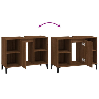 Servantskap Brun Eik 80x33x60 cm